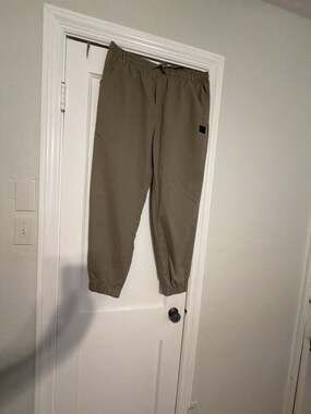 Manfinity Homme Men's Jogger Pants With Patch Pockets And Elastic Cuffs Khaki